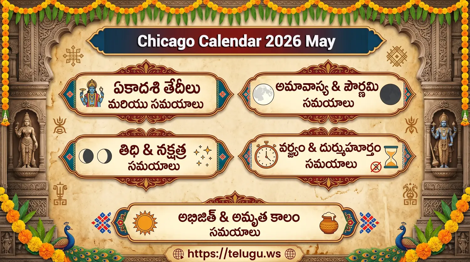 Telugu Calendar May 2026 showing Tithi and Nakshatram