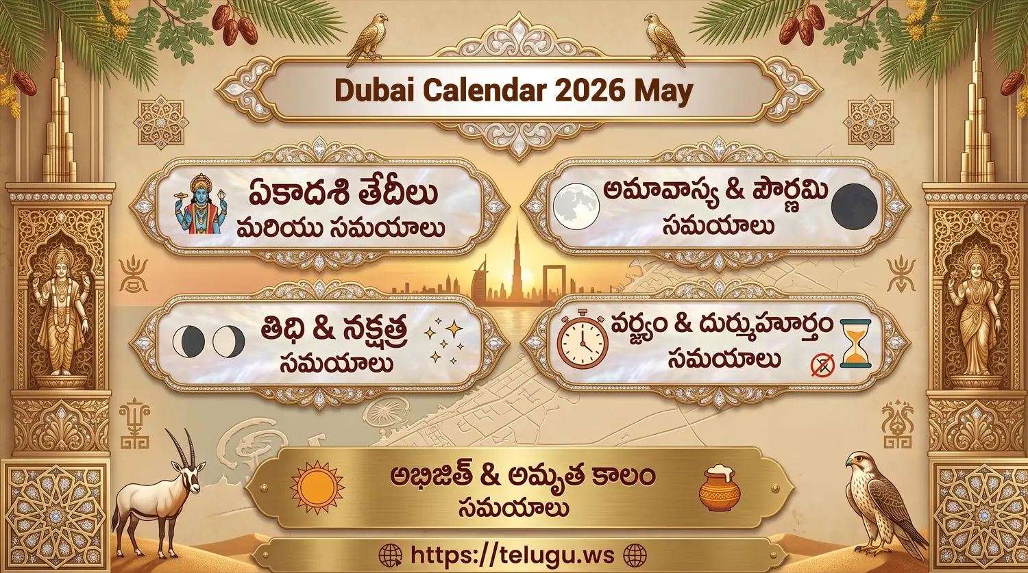 Telugu Calendar May 2026 showing Tithi and Nakshatram