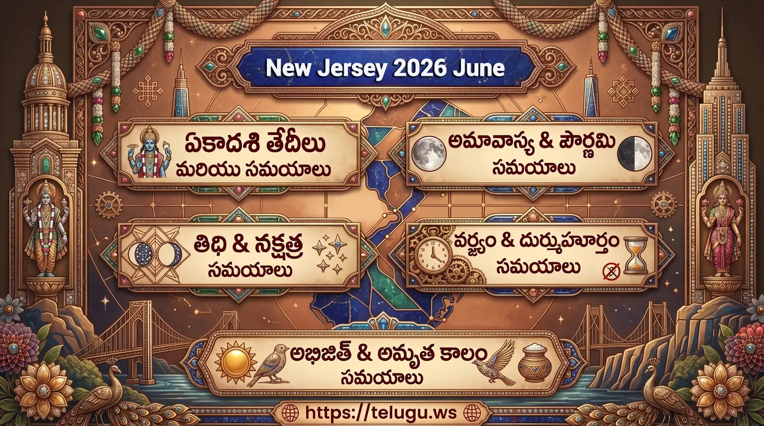 Telugu Calendar June 2026 showing Tithi and Nakshatram
