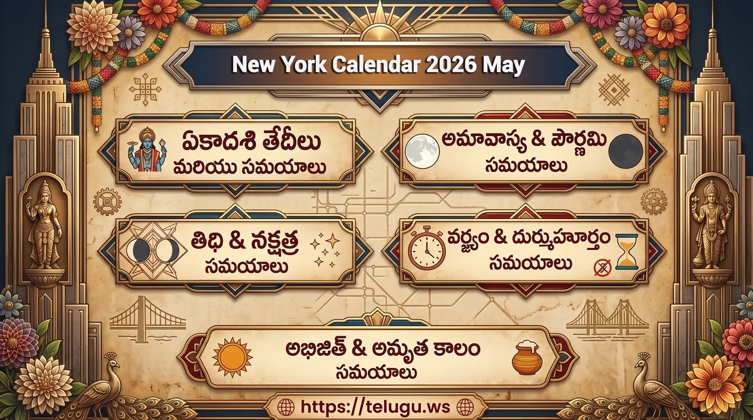Telugu Calendar May 2026 showing Tithi and Nakshatram